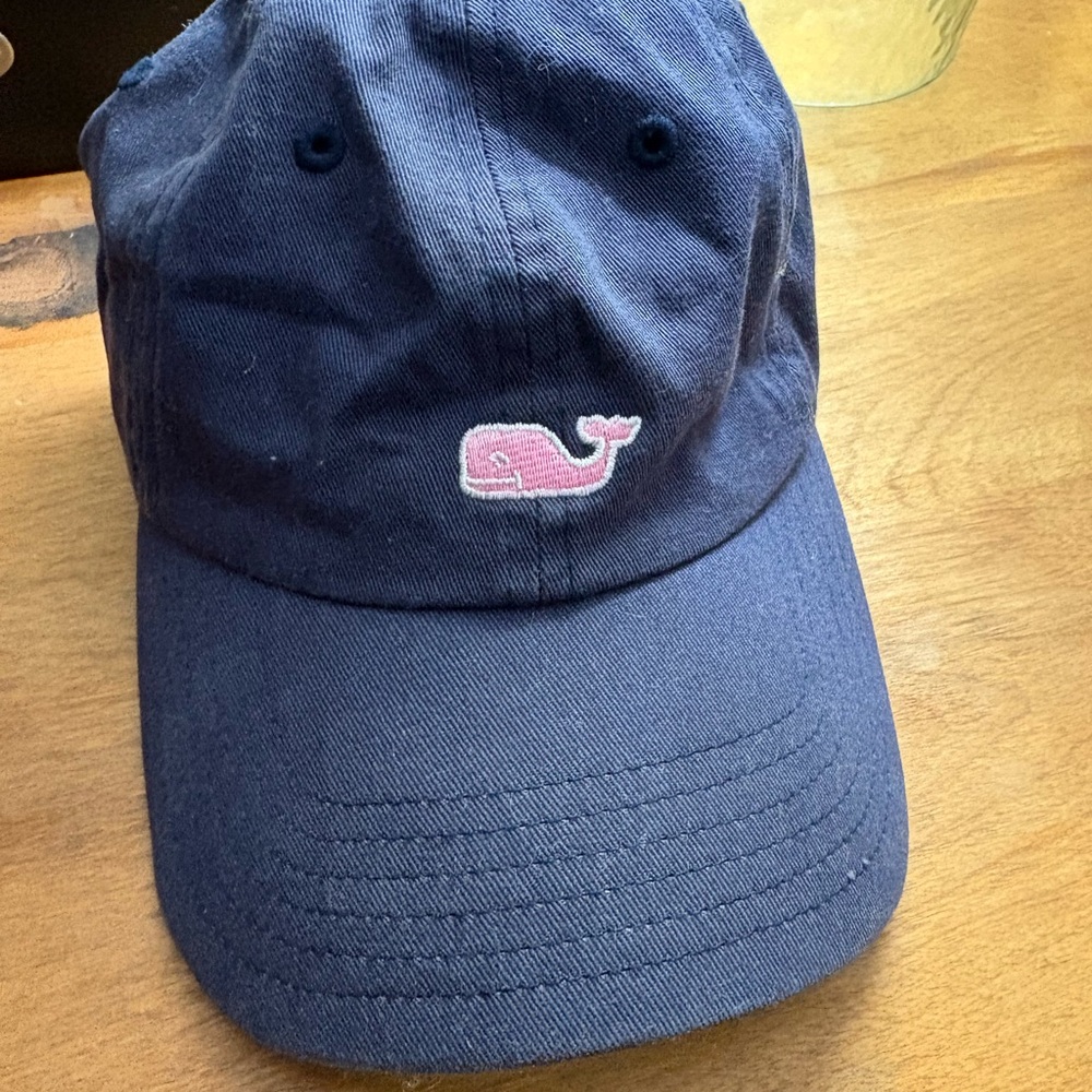 Vineyard Vines Navy Blue Hat with Pink Logo